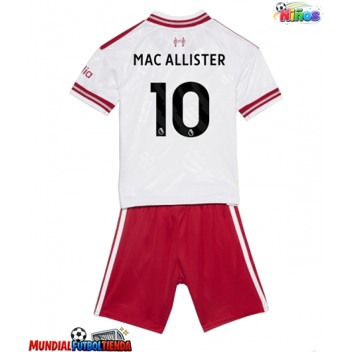 Camiseta Liverpool Alexis Mac Allister #10 Segunda Equipación Replica 2026-27 para niños mangas cortas (+ Pantalones cortos)
